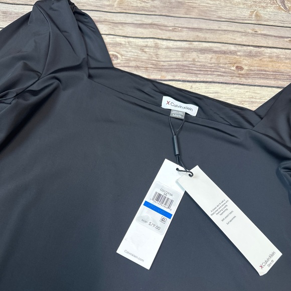 Calvin Klein Womens Square Neck Fitted Bodysuit black XL - Picture 4 of 6